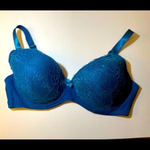 Sofia Royal Blue Underwire Padded Lace Bra